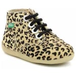 Boots enfant Kickers  BONZIP BEIGE LEOPARD