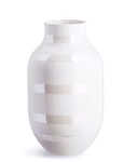 Hak Kähler Omaggio vase made of porcelain with stripes, modern vase, round, bulbous, Scandinavian design vase for flowers, mother-of-pearl, 20cm, 30,5 cm