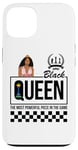 Coque pour iPhone 13 Black Queen The Most Powerful Piece Jeu d'échecs Melanin Women