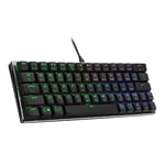 Cooler Master SK620 Wired Gaming Keyboard - Compact 60% Layout, Low-Profile Mechanical Switches, Per-Key RGB Backlighting, On-The-Fly Controls, macOS/Windows Compatible - Space Grey, UK Layout