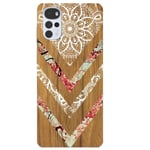 Coque pour Moto G22 Bois Marbre Fleur dentelle