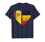 Belgian Spanish Flags Heart | Spain Belgium Roots Vintage T-Shirt