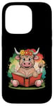 Coque pour iPhone 14 Pro Livre de classement de la ferme Motif vache écossaise Highland