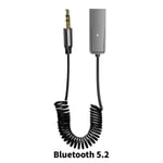 Langaton Bluetooth 5.2 Aux -sovitin auton kaiuttimelle musiikkisovittimelle USB 3,5 mm Jack Audio Aux handsfree-vastaanottimen lähetin