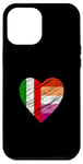 Coque pour iPhone 12 Pro Max Drapeau LGBTQ Italie Lesbienne Pride Cœur Amour LGBTQIA