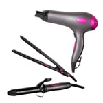 Carmen 3in1 Gift Set- Hair Dryer,25mm Curling Tong,Straightener, C81128