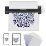 MUNBYN Thermocopieur Tatouage ITP05, 20 Feuilles Papier Transfert Imprimante, Transfert Tatouage Machine Copieur pour iOS Android et Mac, Noir