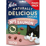 FELIX Tasty Nuggets | Adulte| Friandises Pour Chat |Saumon avec une touche d'Épinard| 180 g