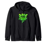 Funny Slime Scientist Mad Slimentist Slime Green Zip Hoodie