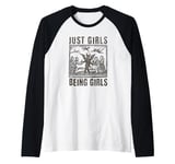 Vintage Witches Coven Girls Being Girls Funny Witchy Vibes Raglan Baseball Tee