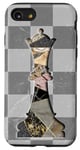 Coque pour iPhone SE (2020) / 7 / 8 Jeu d'échecs Gambit Marbling Queen Échiquier à carreaux