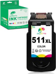 Cl-511 511Xl Couleur Cartouches D'Encre Remanufacturées Pour Canon Cartouche 511 Xl Pixma Mp490 Mp495 Mp230 Mp240 Mp250 Mp260 Mp270 Mp280 Mx320 Mx340 Mx350 Mx410 Mx420 Ip2700 Imprimante