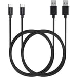 Lot 2 Cables USB-C Chargeur Noir pour Samsung Galaxy NOTE 8 - NOTE 9 - Cable USB-C 1 Metre Phonillico®