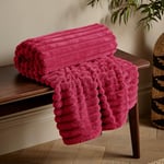 Catherine Lansfield Throw, Polyester, Hot Pink, 130x170cm