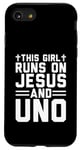 iPhone SE (2020) / 7 / 8 This girl runs on Jesus and uno funny christian card game Case