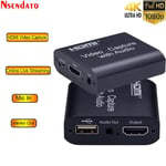 Carte d'acquisition vidéo USB 2.0 HDMI 4K,adaptateur d'enregistrement avec audio en boucle pour PC,Youtube,OBS,diffusion en direct - Type with loop audio Mic