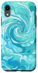 iPhone XR Swirl Blue Color Illustration Pattern Abstract Art Case