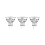 Paulmann 28977 Standard 12 V réflecteur LED GU4 12 V Pack de 3 3x1,8W 3x184lm 35mm Argent Verre 2700K - Ampoule Blanc chaud