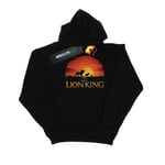 Disney Dam/Kvinnor Lejonkungen Film Solnedgång Logo Hoodie L B Black L