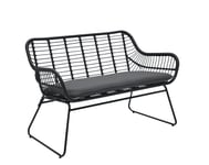 Habitat Ross Rattan Effect Garden Bench - Black