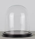 Glass Dome With Wooden Base Vintage Look Medium size 27 x 19 cm