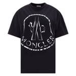 Moncler Womens Bold Circle Logo Black T-Shirt - Size X-Small