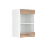 Vicco meuble de cuisine haut vitré R-Line, Sonoma/Blanc, 40 cm