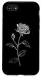 Coque pour iPhone SE (2020) / 7 / 8 Rose June Birth Flower Minimalistic Black and White