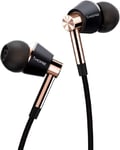 Triple Driver Ecouteur Intra-Auriculaire Tres Haute Resolution Triple Driver Casque Avec Microphone Integre Et Bouton Telecommande Multifonctions E1001 Or