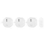 Smartwares Kit domotique Plug & Connect - Pour éclairage sans fil - 3 modules encastrables et télécommande SH4-99557 Blanc