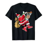 Black African American Santa Claus Basketball Christmas 2021 T-Shirt