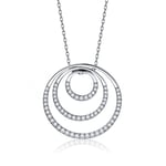 Yazilind Femmes Collier pour Mère et Fille Infinity Circle Hoops Collier Ensemble pour Toujours Cubique Zircone Pendentif Collier pour Femmes/Petite Amie/Femme Argent