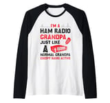 Mens Ham Radio Grandpa Amateur Ham Radio Operator CB Radio Raglan Baseball Tee