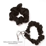 Fyllig scrunchie 100% mullbärssilke (Svart)