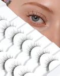 Mink Lashes Natural Look Wispy Eyelashes Short Wispy False Lashes 9mm 3D Strip Fake Eyelashes C Curl Eye Lashes 7 pairs S2