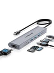 Lemorele HUB Type C 7 en 1, Adaptateur AVCE 4K HDMI, 1 USB 3.0, 2 USB 2.0, 100W PD, Lecteur SD/TF, pour MacBook Air/Pro, Steam Deck, Switch et Plus d'appareils de Type C