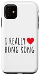 Coque pour iPhone 11 J'aime vraiment Hong Kong
