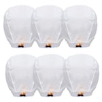 Chinese Sky Lanterns 37" 6 Pack - Eco Friendly, 100% Biodegradable Wire-Free Fire Resistant Paper Lantern to Release in Sky,Weddings & Parties & Festivals