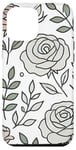 Coque pour iPhone 12 Pro Max Rose florale botanique, style minimaliste