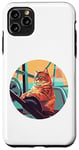 iPhone 11 Pro Max Cute Orange Fitness Cat on Gym Lifting Bench Case