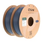 eSUN Amélioré PLA Mat Filament 1.75mm, Imprimante 3D Filament PLA Matte, 1KG par Bobine,2 Bobines de Filament d'impression 3D pour Imprimante 3D, Gris Foncé+Gris Foncé