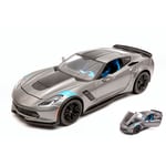 CHEVROLET CORVETTE GRAN SPORT 2017 GUN METAL WITH BLACK STRIPES 1:24 Maisto