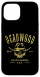 iPhone 15 Deadwood South Dakota USA Skull Distressed Design Case