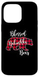 Coque pour iPhone 14 Pro Max Blessed Babushka Bear Red Buffalo Check Plaid Cadeau pour grand-mère