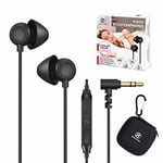 Hearprotek Sleep Earbuds, 2 Pairs Soft Comfortable in-Ear Earphones with mic-Low Profile Noise Reduction Headphones for Sleeping on Side, snoring, Yoga, Travel, Mediation & Relaxation