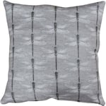 Cute and Dainty Dragonfly Cushion Cover. Soft Silver and Charcoal Grey, Subtle Dragonfly All-Over Motif Print. 17x17" Square. Polycotten Blend. Cover Only.