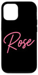 Coque pour iPhone 12/12 Pro Rose Nom Femme Mignon Fille Élégante Femme Amour Manuscrite