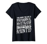 Womens Paranormal Investigator: Haunted Hotel V-Neck T-Shirt