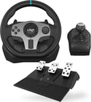 V9 Pc Steering Wheel,Universal Usb Car Sim 270/900 Degree Race Steering Wheel With 3-Pedal Pedals And Shifter Bundle For Ps3,Ps4,Xbox,One,Xbox Series X|S,Switch