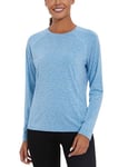 Migcaput T-Shirt de Sport Femme à Manches Longues Respirant Haut Sport Femme Rapide Fitness Hauts pour Running Yoga